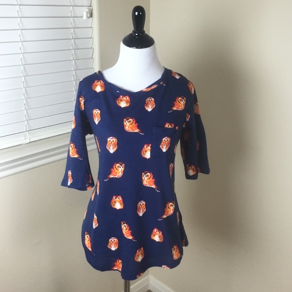 ANTHROPOLOGIE 9-HI5 STCL Owl Print Shirt XL