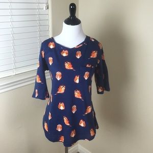 ANTHROPOLOGIE 9-HI5 STCL Owl Print Shirt XL