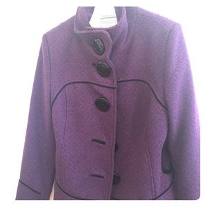Purple Winter wool coat with satin lining
