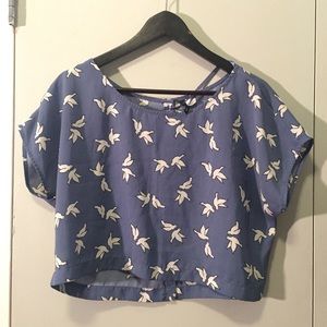 H&M Dove Print Crop Top