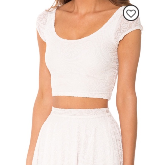 Burned Velvet White Cap Crop Top