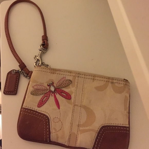 Dragonfly Coach Wristlet