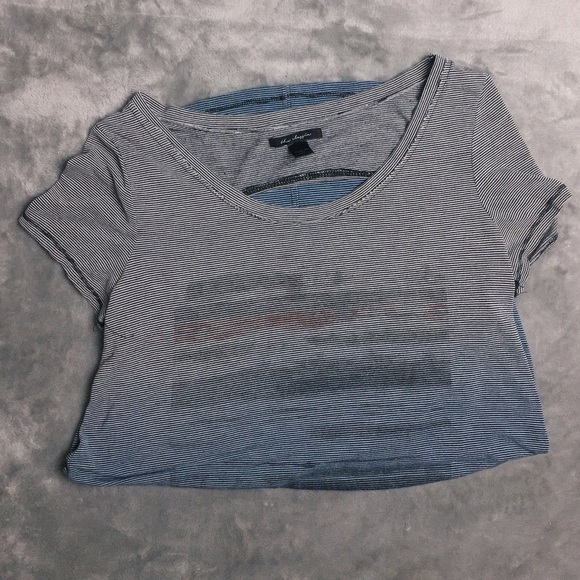 Striped Tee With Back Cutout