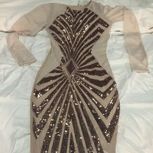 Nude and gold dress never worn