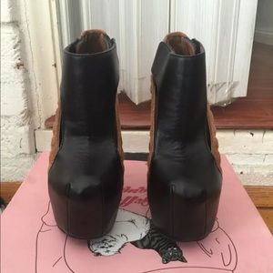 Jeffrey Campbell quilted faux leather suede wedges