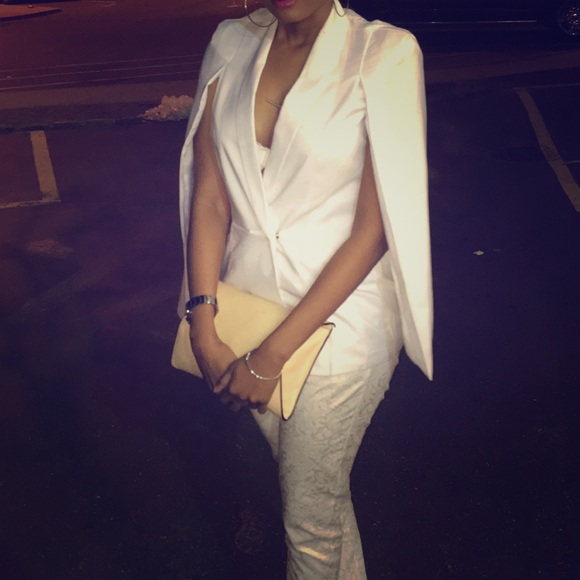 White cape blazer