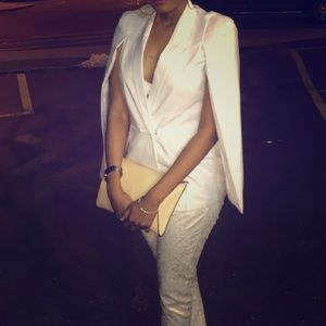 White cape blazer