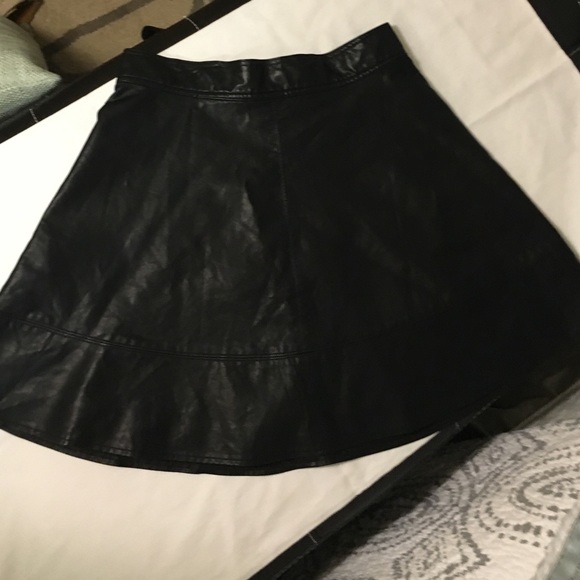 Small Black leather (not real) flared skirt