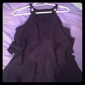 Above knee length dark purple dress