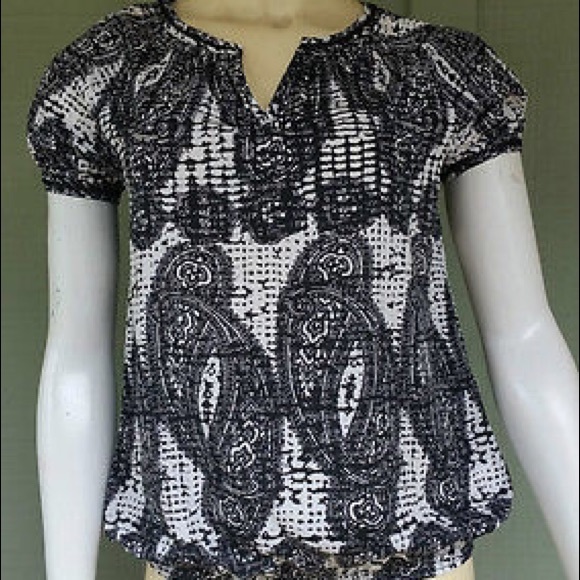 Black and White Paisley Blouse