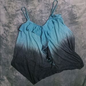 ombre ruffle tank