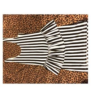 Black and white striped bodycon dress