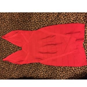 Red bodycon bandage dress