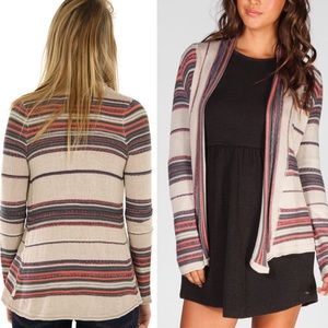 Billabong Pent Up Stripe Cardigan Sweater in Dune