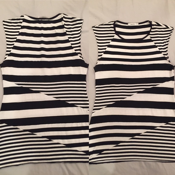 Bailey 44 Ricochet Black White Stripe Fitted Tee - Picture 3 of 3