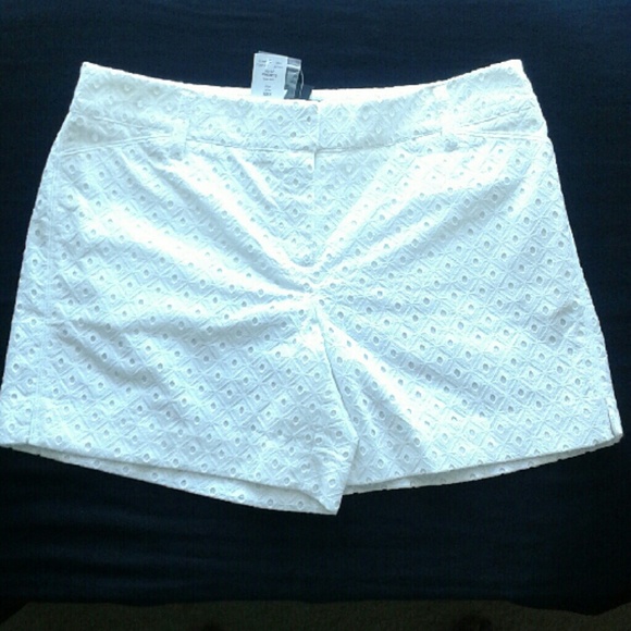 White House Black Market Pants - White eyelet shorts