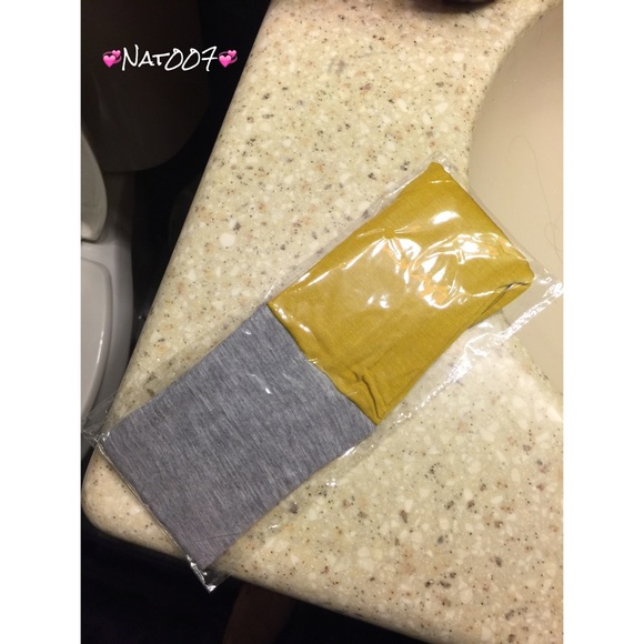 Gray and Mustard Boho Style Twisted Headband - Picture 2 of 2