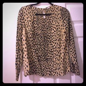 J. Crew leopard silk blouse