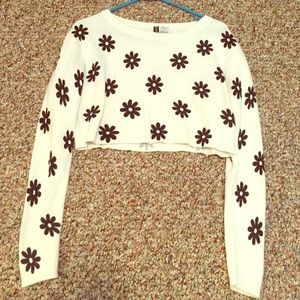 H&M Crop Floral Sweater