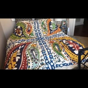Anthropologie Duvet, euro shams and bed skirt