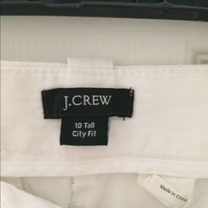 J crew white pants.  City tall fit. EUC.  Size 10.