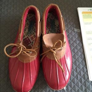 Sperry rain shoes red. Size 9