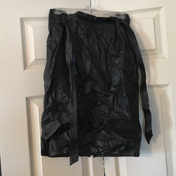Faux Leather A Line Skirt