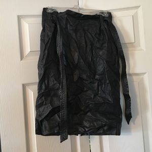 Faux Leather A Line Skirt