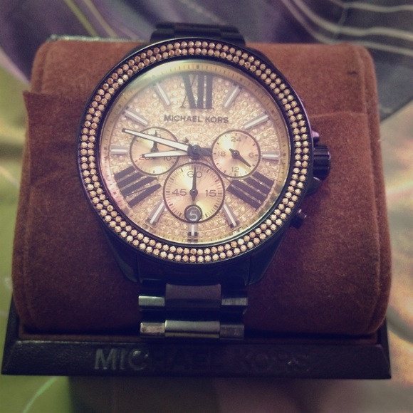 Black and Gold Michael Kors watch