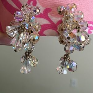 Vintage crystal AB earrings