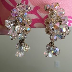 Vintage Crystal Ab Earrings - image 1