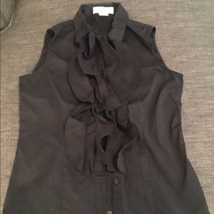 Michael Kors black shirt with ruffle detail - 6
