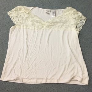 Beautiful white shirt with cream lace