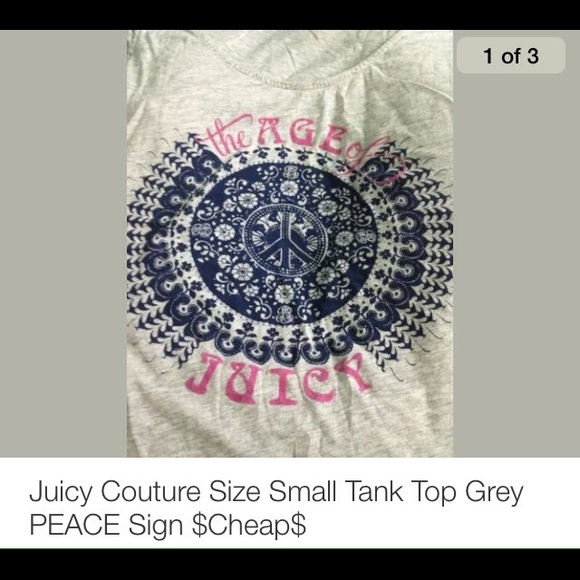 Juicy couture tank top peace sign small women