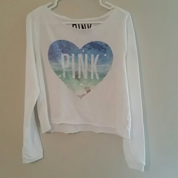 Victorias secret pink sequin crewneck sweatshirt