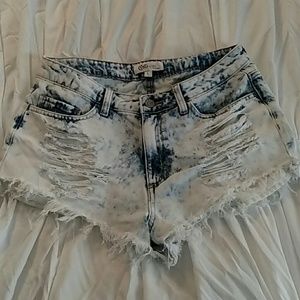 High waist jean shorts
