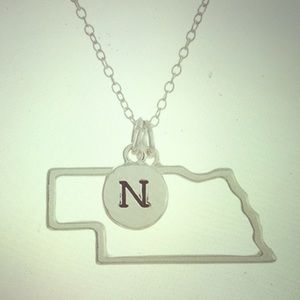 Silver Nebraska State Cutout Necklace