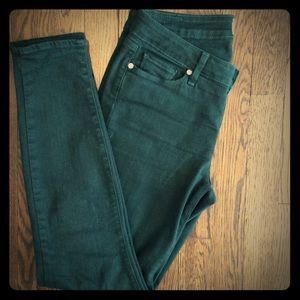 Paige skinny jeans in forest green