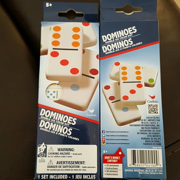 Dominoes double six color dot