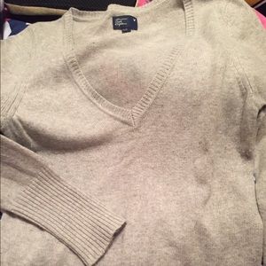 American Eagle Outfitters Gray V-Neck Sweater