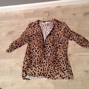Calvin Klein large leopard print blouse