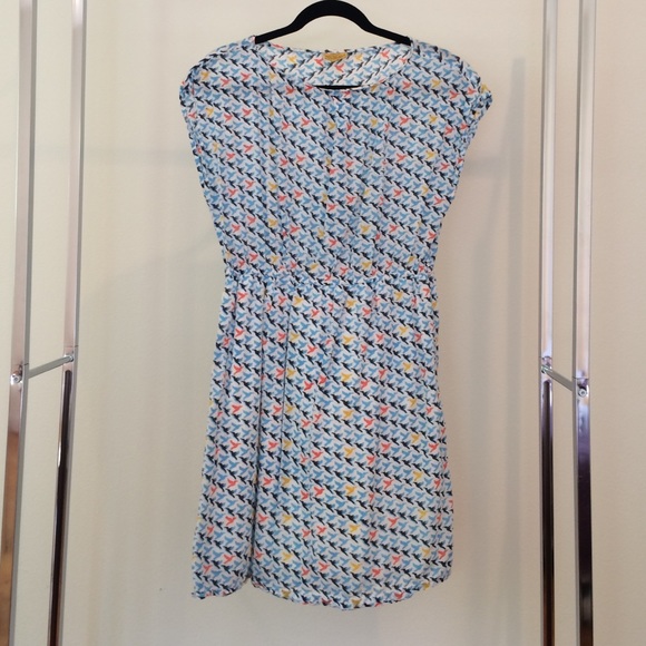 Bird print gauze summer dress
