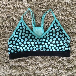 Nike turquoise polka dot sports bra
