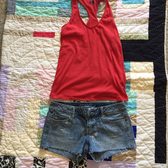American Eagle sparkle Jean shorts size 4.