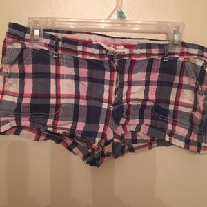 Victoria Secret Pink plaid shorts.