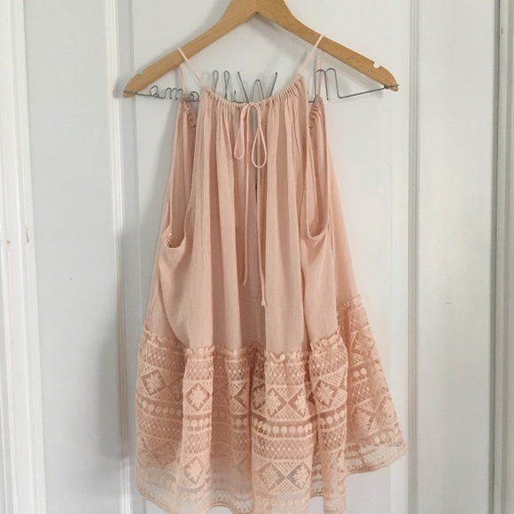 Peach Lace Baby Doll Tank - Picture 3 of 4