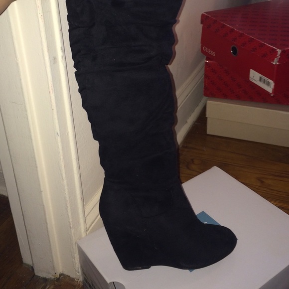 Black suede boots