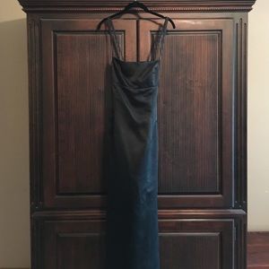 Nicole Miller Long black satin formal - size 14