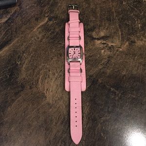Pink leather fossil watch