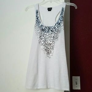 White Sequin Top